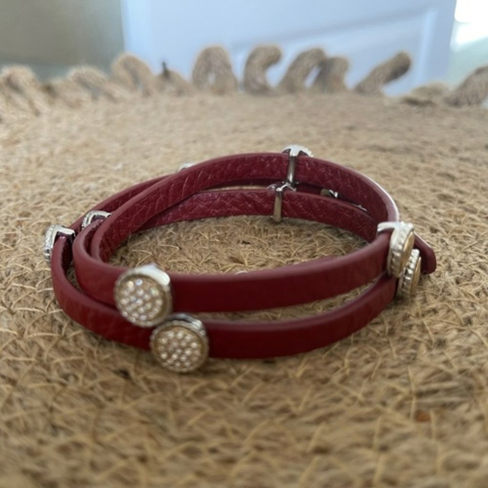 Red & Leather Wrap Bracelet